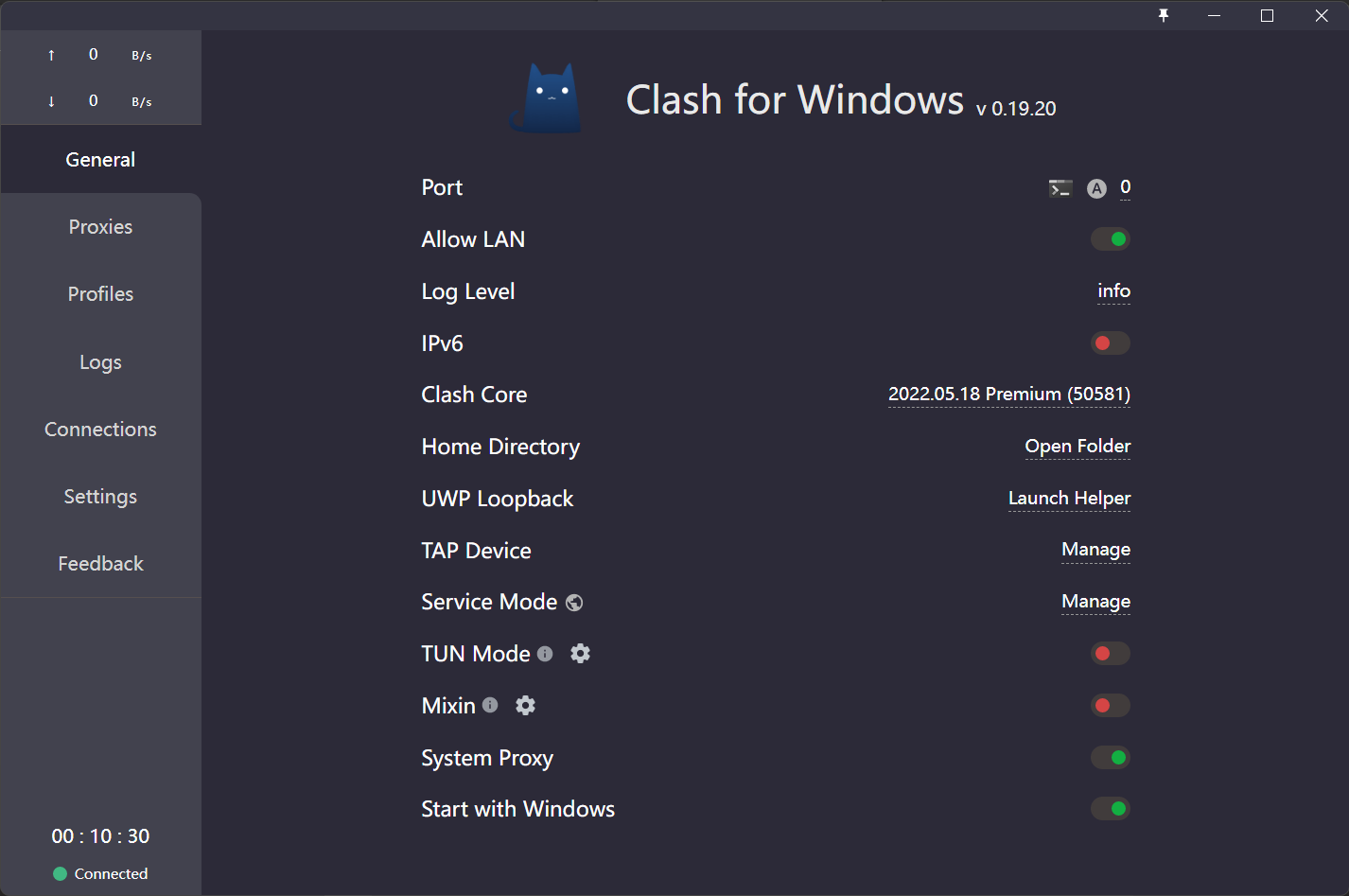 Clash for Windows 端口号为 0 错误